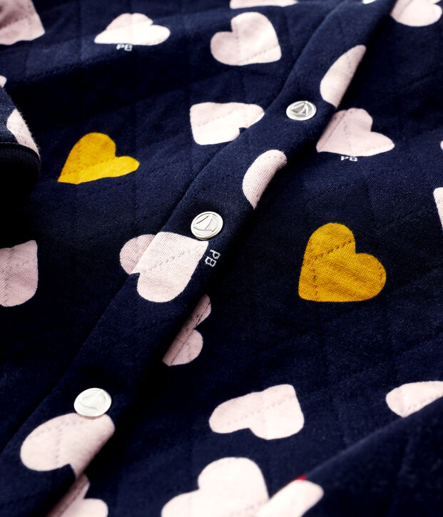 Girls' Quilted Tube Knit Cardigan blue/multicolor